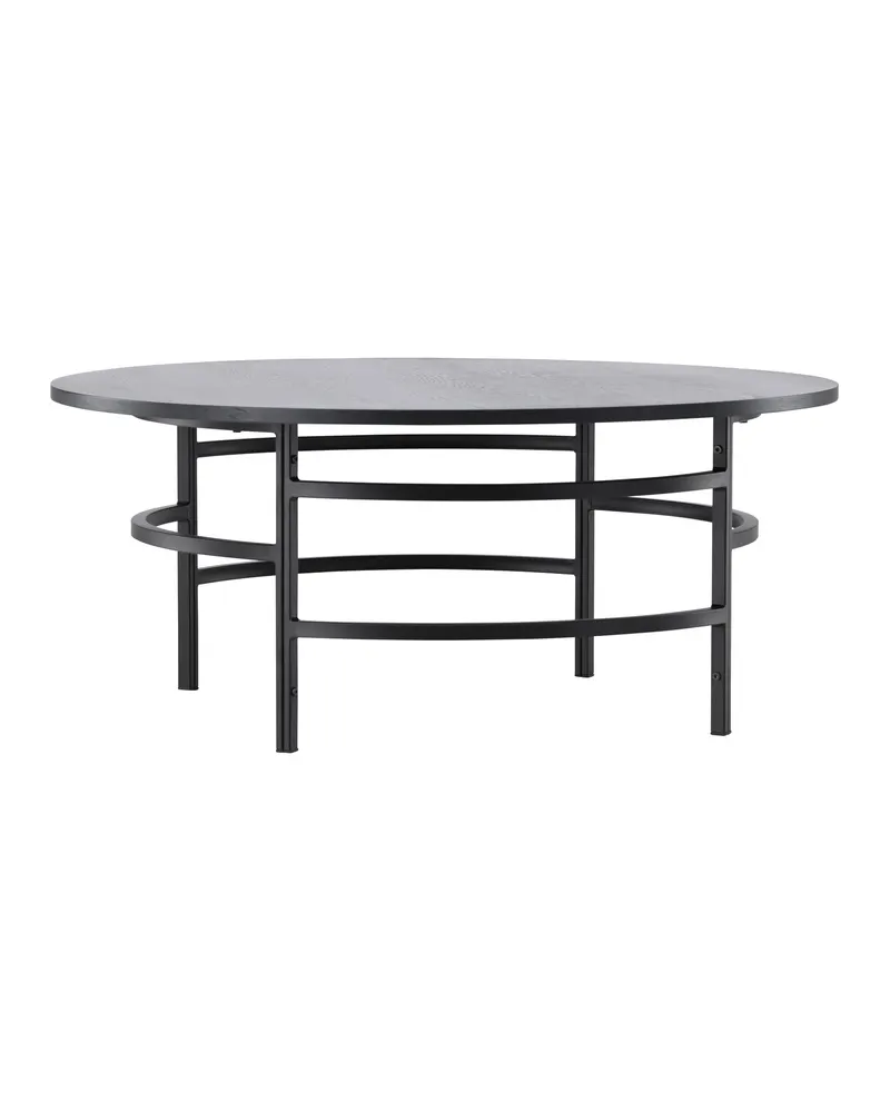 Copenhagen runder Couchtisch Ø 100 cm mit Ringgestell in Schwarz, Ansicht 5