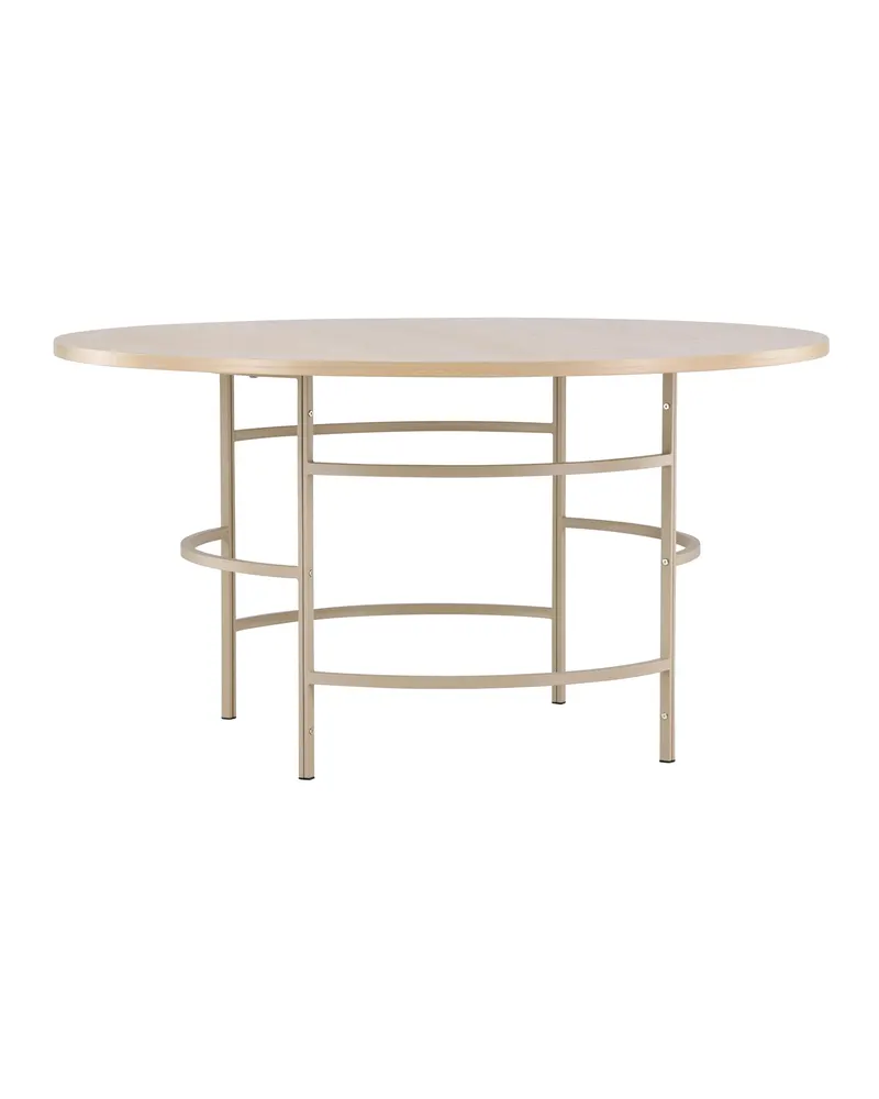 Copenhagen runder Esstisch mit Stabgestell in Whitewash, Gestell Beige, Ansicht 6