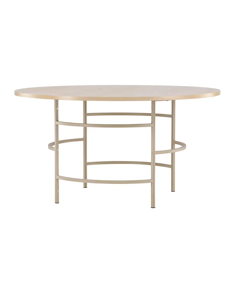Copenhagen runder Esstisch mit Stabgestell in Whitewash, Gestell Beige, Ansicht 7