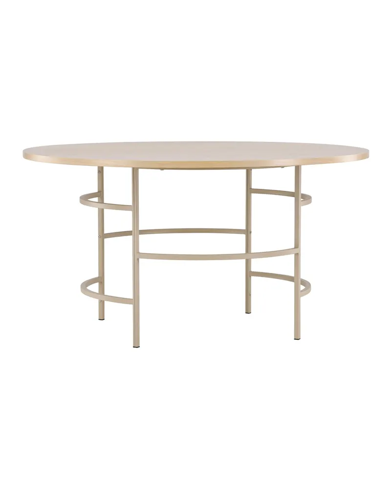 Copenhagen runder Esstisch mit Stabgestell in Whitewash, Gestell Beige, Ansicht 9