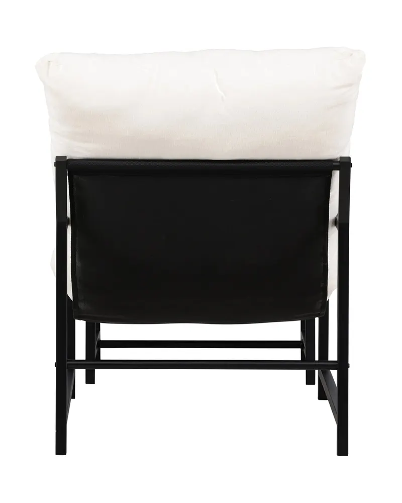 Corso Gartensessel mit Hocker in Beige, Gestell Schwarz, Ansicht 9