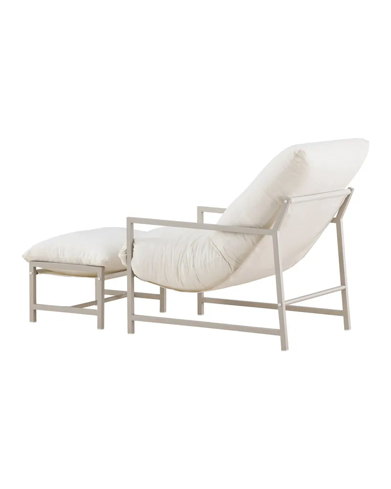 Corso Gartensessel mit Hocker in Beige, Ansicht 8