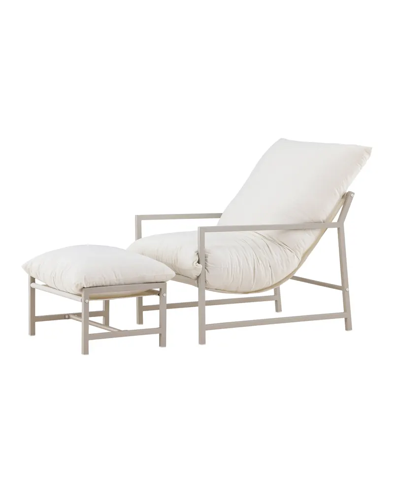 Corso Gartensessel mit Hocker in Beige, Ansicht 6