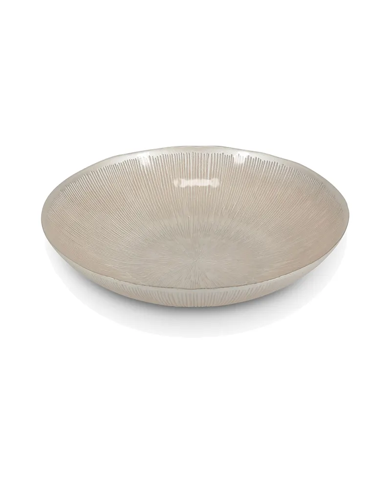 Cosmo Dekoschale aus Glas, rund und flach, Glas Schwarz/Gold