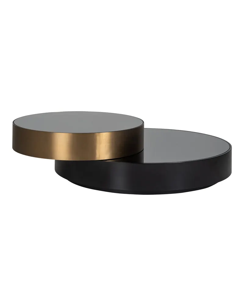 Couchtisch Alexander Jones Slice, Schwarz/Goldfarben von Richmond Interiors