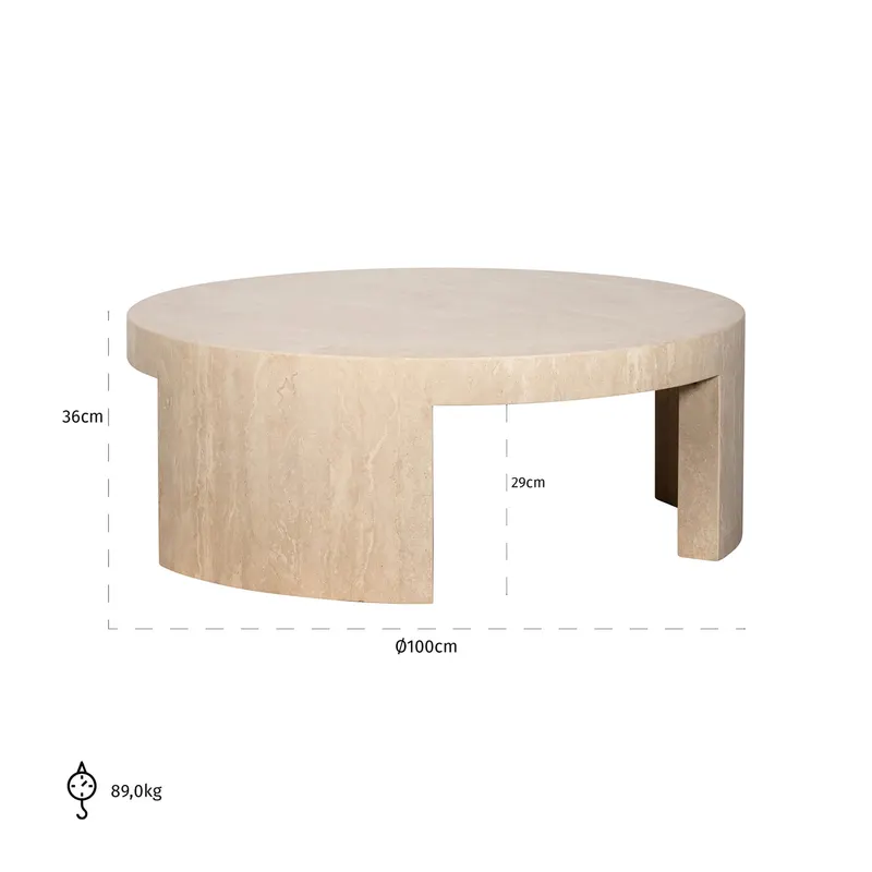 Couchtisch Alexander Jones Biltmore, Beige von Richmond Interiors, Maßzeichnung 8