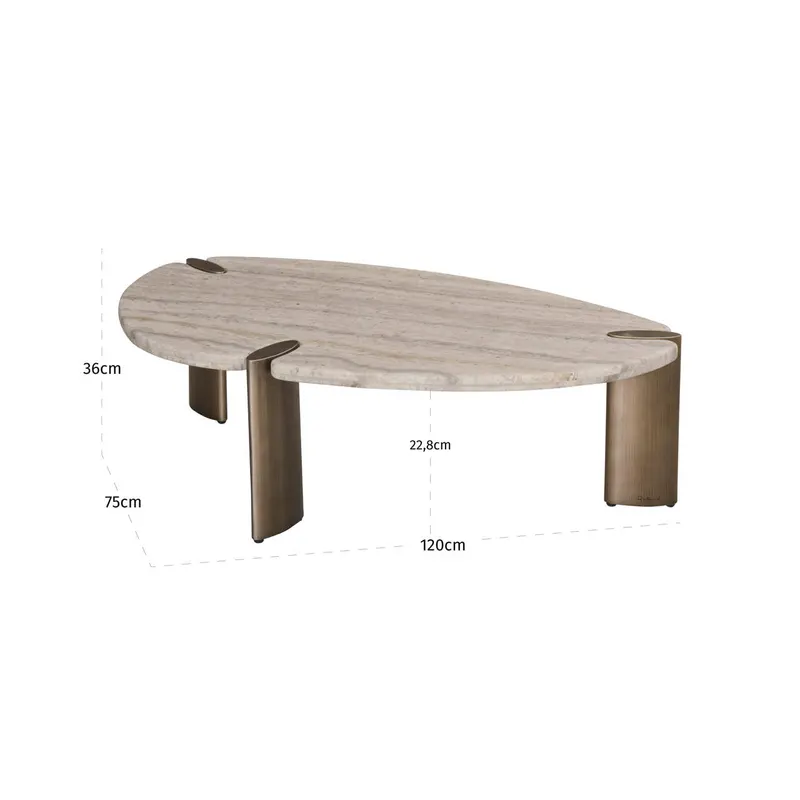 Couchtisch Arcadia, Grau von Richmond Interiors, Maßzeichnung 7