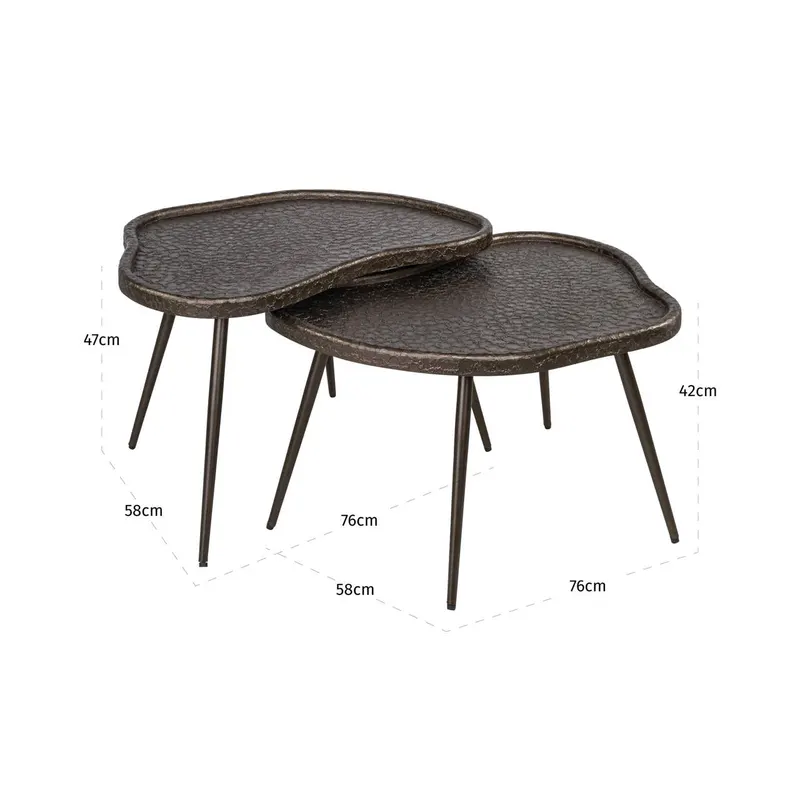 Bean, Brunzae, 2er-Set von Richmond Interiors, Maßzeichnung 8