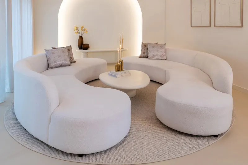 Couchtisch Bloomstone Weiß 110 × 90 cm von Richmond Interiors, Wohnbeispiel 4, im Wohnraum