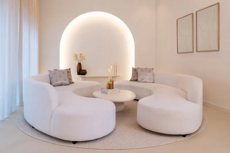Couchtisch Bloomstone Weiß 110 × 90 cm von Richmond Interiors, Wohnbeispiel 6, im Wohnraum