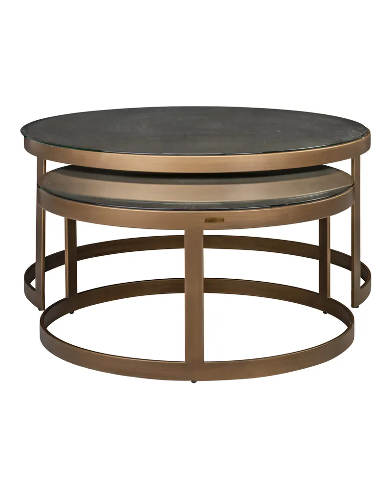 Couchtisch Bloomville Brass Shagreen 2er-Set
