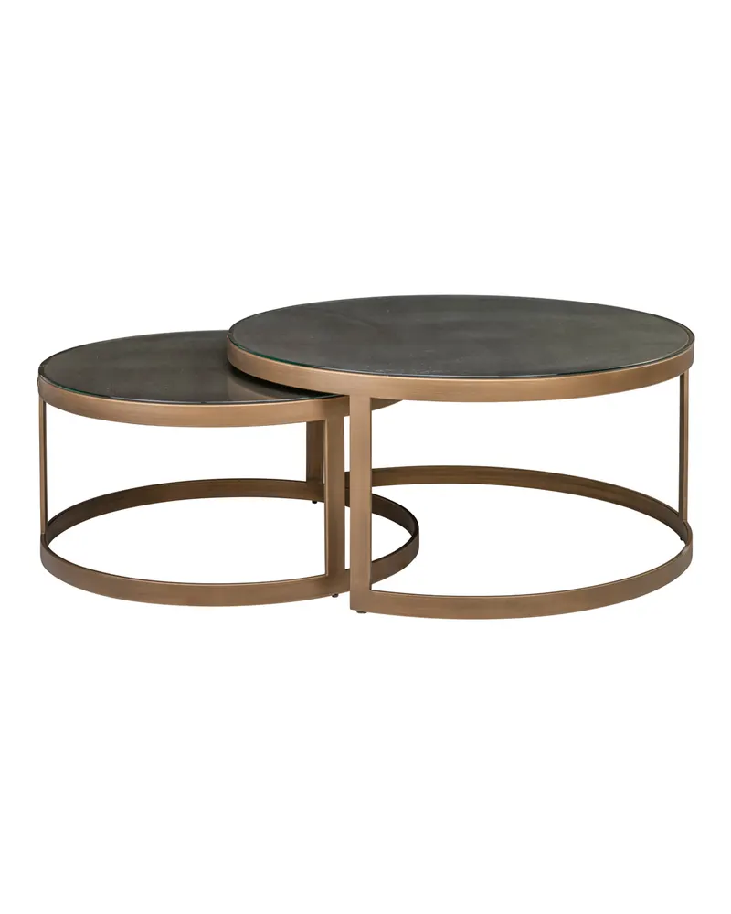 Couchtisch Bloomville Brass Shagreen 2er-Set von Richmond Interiors, Produktansicht 3