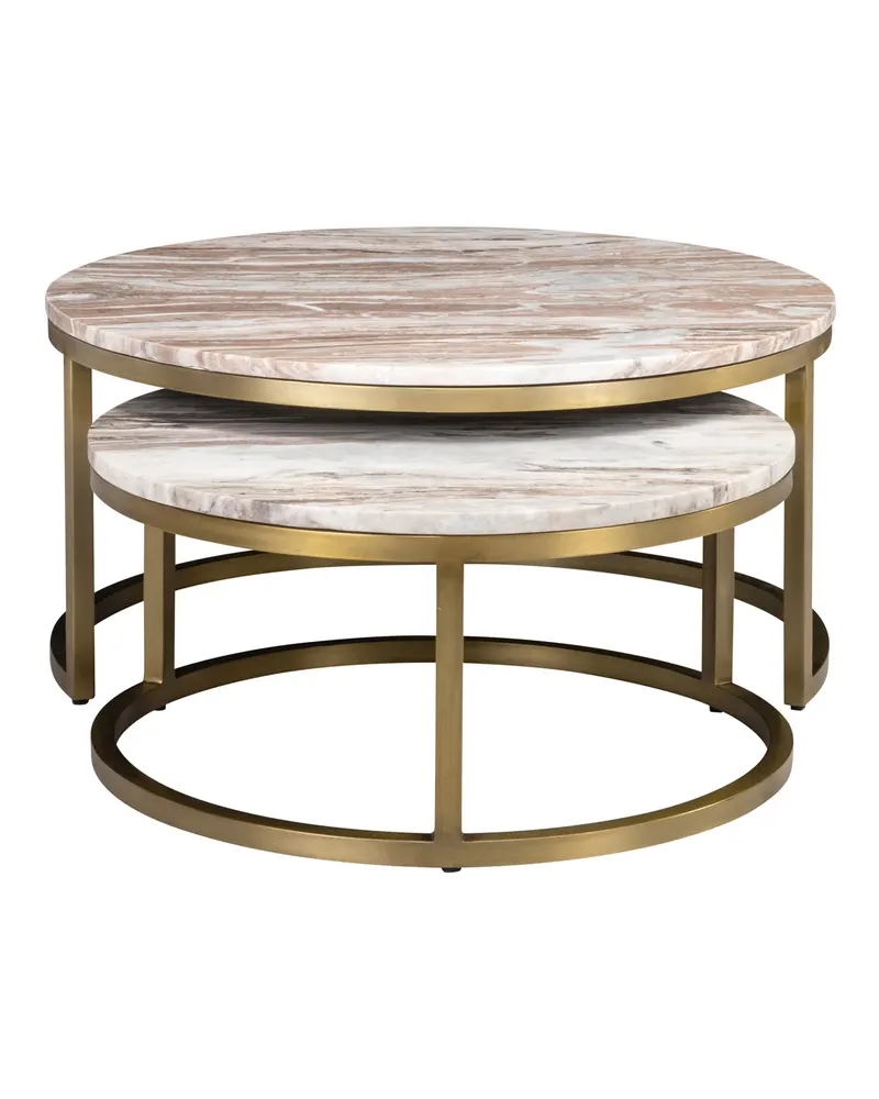 Couchtisch Bottega, Blush beige, 2er-Set von Richmond Interiors