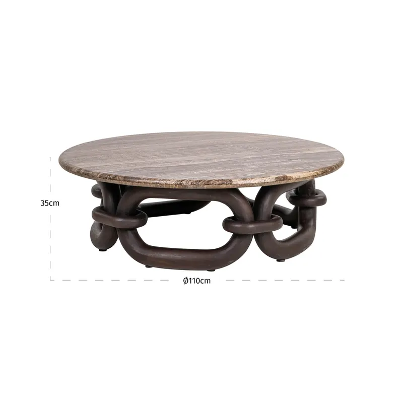 Couchtisch Chainey, Ash brown von Richmond Interiors, Maßzeichnung 7