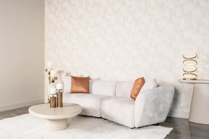 Couchtisch Clayton, Beige, 110 × 90 cm von Richmond Interiors, Wohnbeispiel 6, im Wohnraum