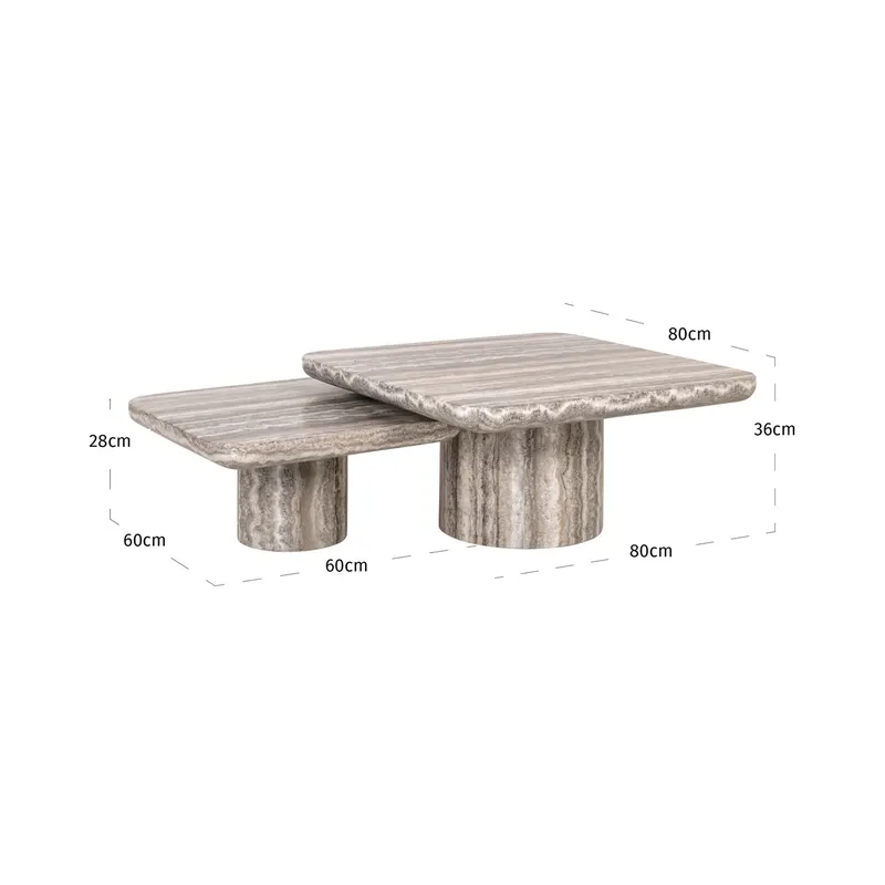 Dulce, Grau, 2er-Set von Richmond Interiors, Maßzeichnung 10
