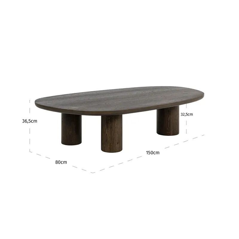 Couchtisch Ellington, Braun von Richmond Interiors, Maßzeichnung 8