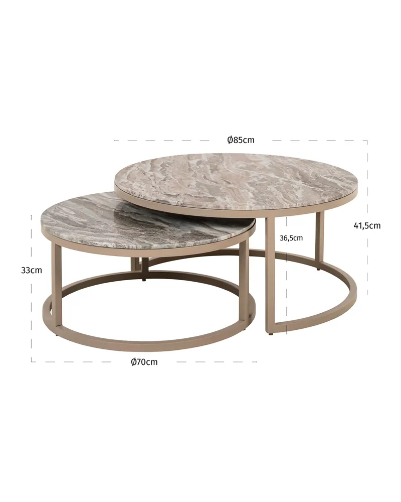 Couchtisch Fairfax, Clay, 2er-Set von Richmond Interiors, Produktansicht 7