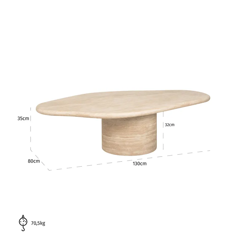 Couchtisch Fictus Beige von Richmond Interiors, Maßzeichnung 12