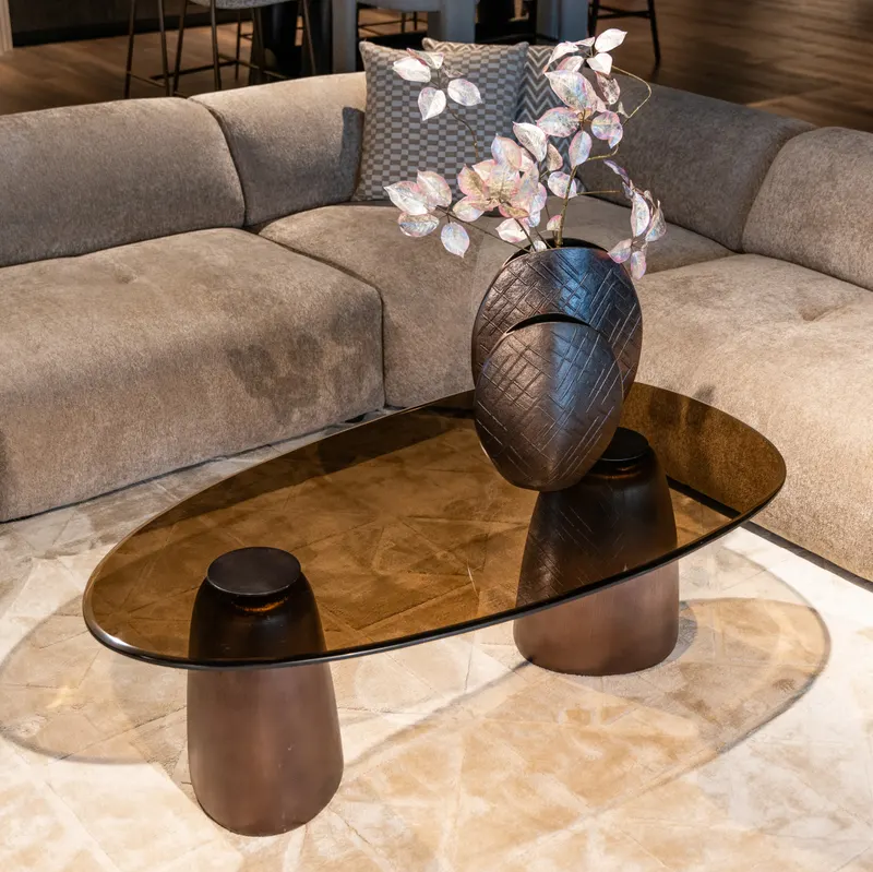 Couchtisch Hayden, bronzefarben, 128 × 69 cm von Richmond Interiors, Wohnbeispiel 4, im Wohnraum