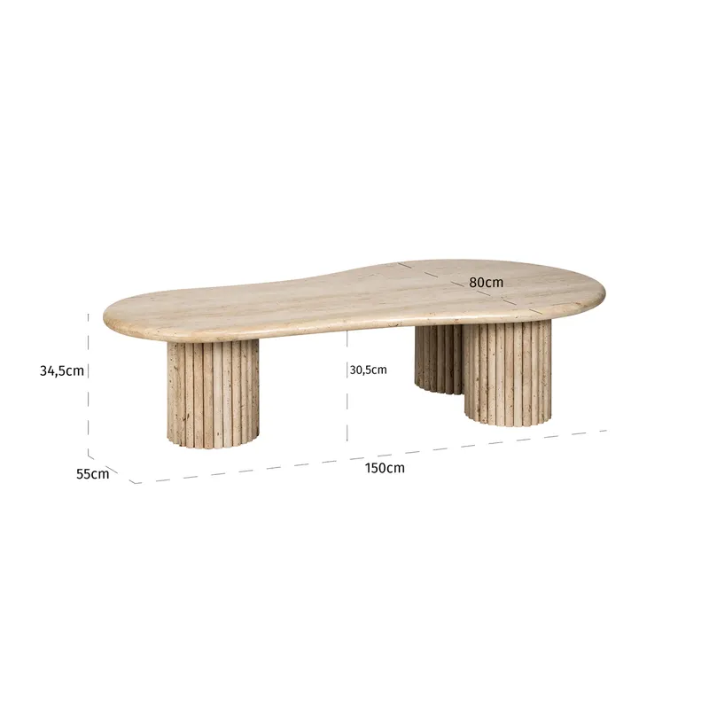 Couchtisch La Cantera beige von Richmond Interiors, Maßzeichnung 23