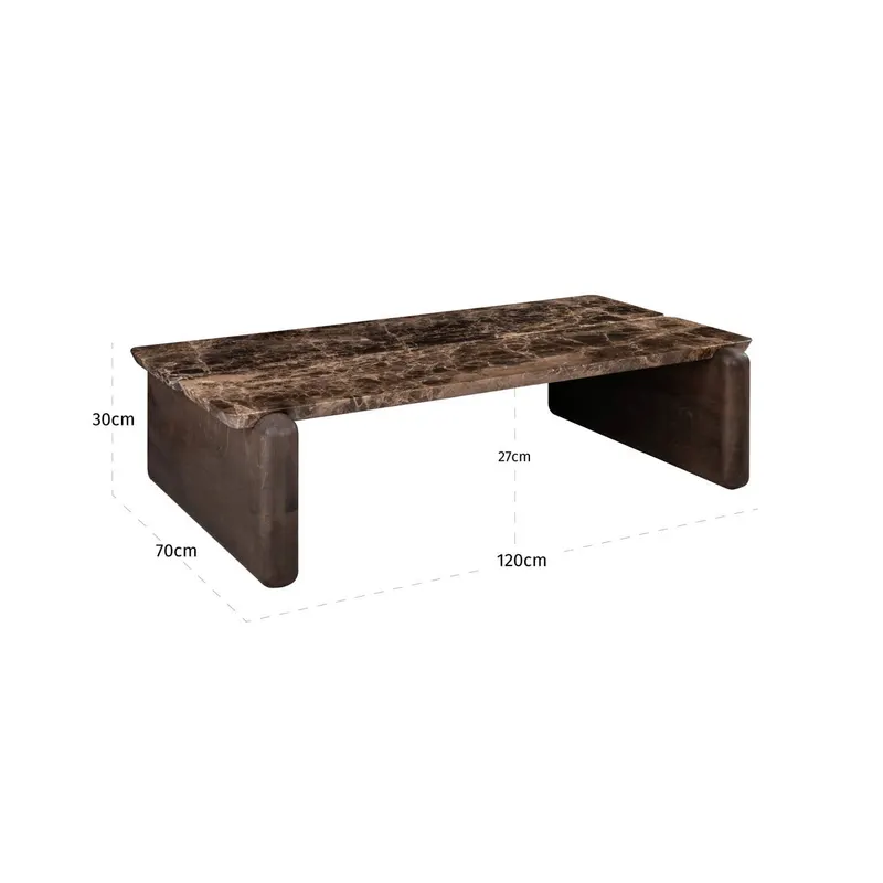 Couchtisch Lagrasse, Dunkelbraun von Richmond Interiors, Maßzeichnung 6