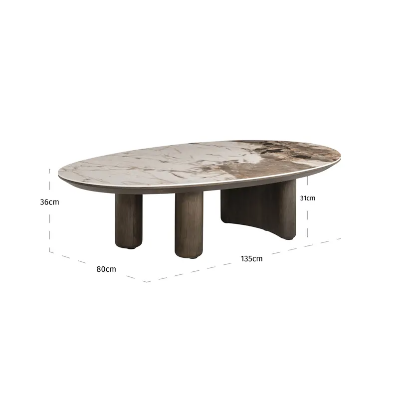 Couchtisch Langford braun von Richmond Interiors, Maßzeichnung 10