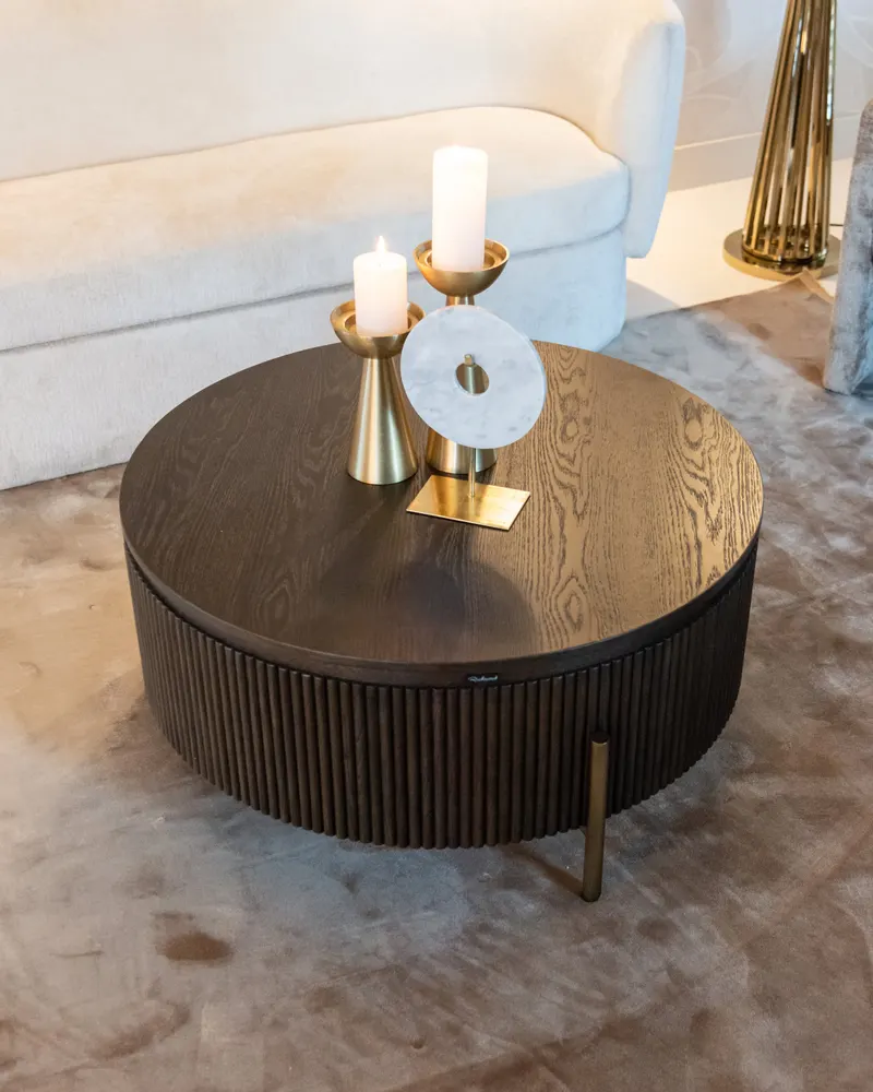Couchtisch Luxor, Braun, 95Ø cm von Richmond Interiors, Wohnbeispiel 7, im Wohnraum
