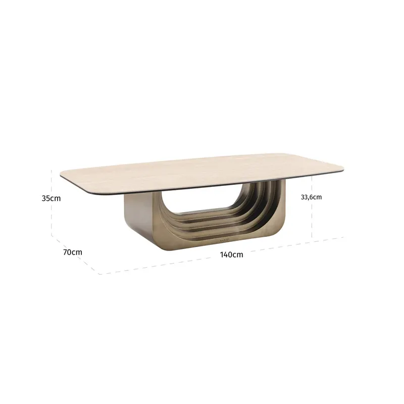 Couchtisch Maxfield, Beige von Richmond Interiors, Maßzeichnung 7