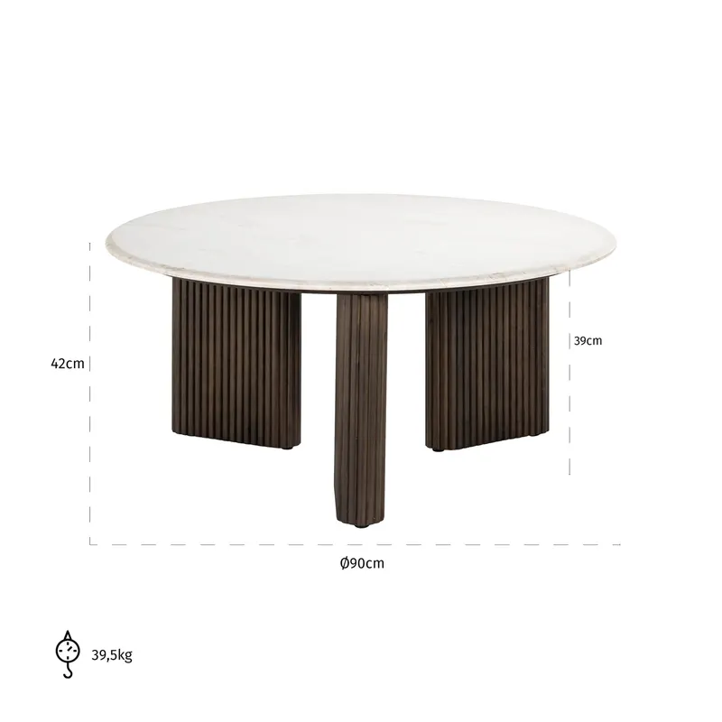 Mayfield Braun, 90 Ø cm von Richmond Interiors, Maßzeichnung 8