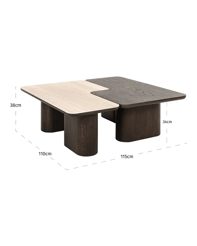 Couchtisch Nando, Braun, 2er-Set von Richmond Interiors, Produktansicht 11
