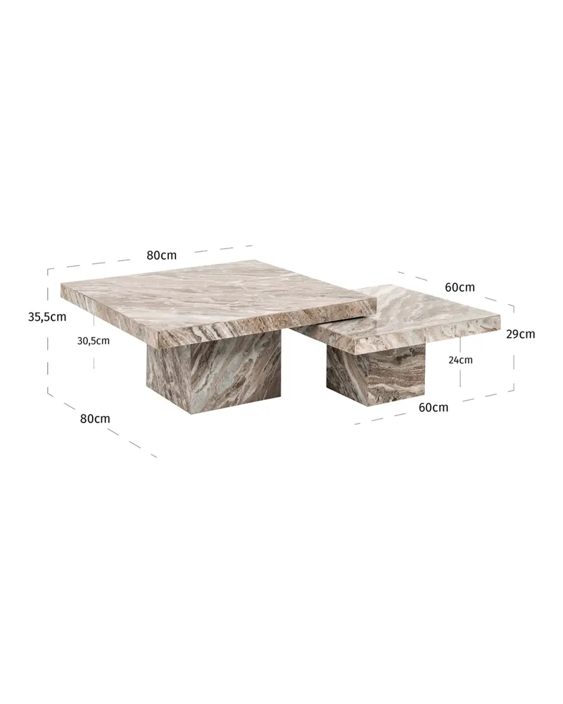 Couchtisch Rashford, Blush beige, 2er-Set von Richmond Interiors, Produktansicht 6