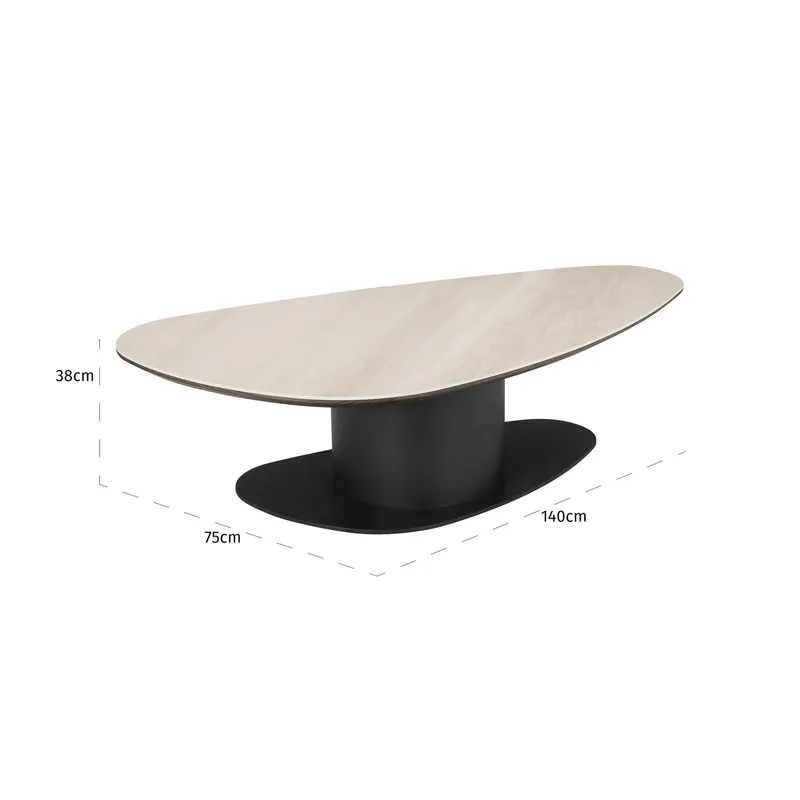 Couchtisch Ritz, Schwarz von Richmond Interiors, Maßzeichnung 5