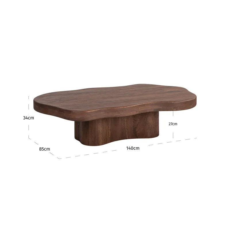 Couchtisch Sherman, Spicebrown von Richmond Interiors, Maßzeichnung 5