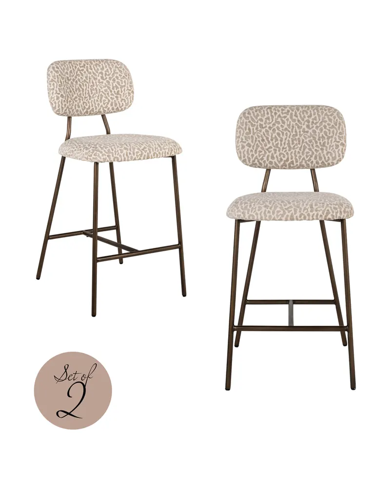 Barhocker Xenia, Beige leopard, feuerhemmend von Richmond Interiors, Produktansicht 2