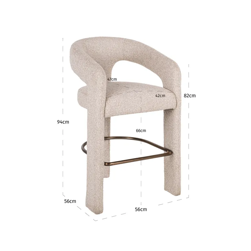 Counterstuhl Belle, Biscotti von Richmond Interiors, Maßzeichnung 13