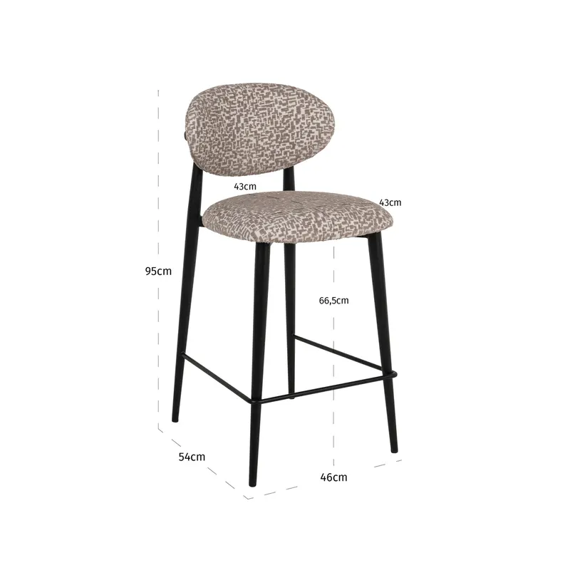 Counterstuhl Dantes, Natural geo von Richmond Interiors, Maßzeichnung 10