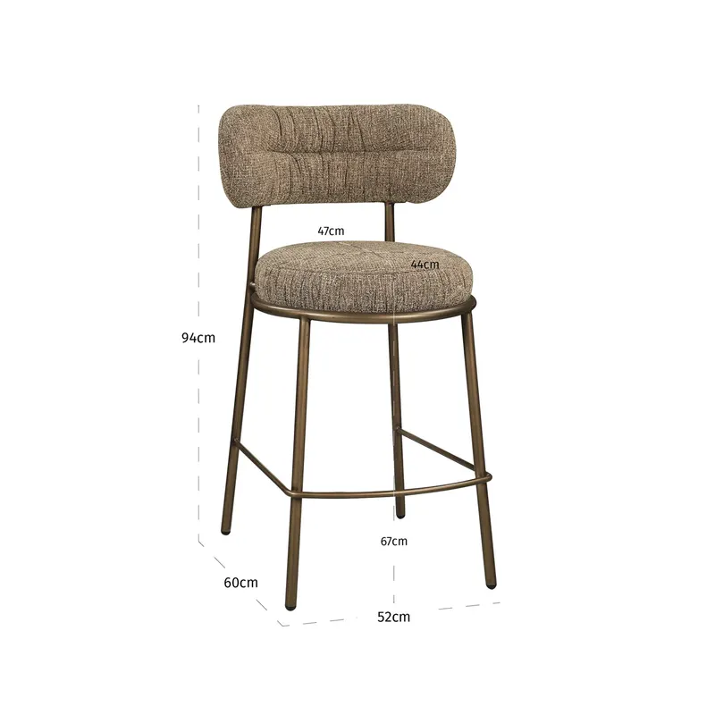 Counterstuhl Encanto, Brown tweed von Richmond Interiors, Maßzeichnung 8