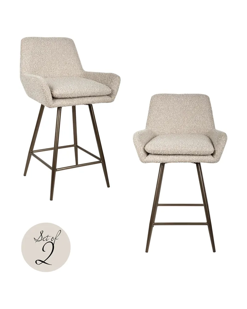 Counterstuhl Linsey, Natural chunky, drehbar, 2er-Set von Richmond Interiors, Produktansicht 2