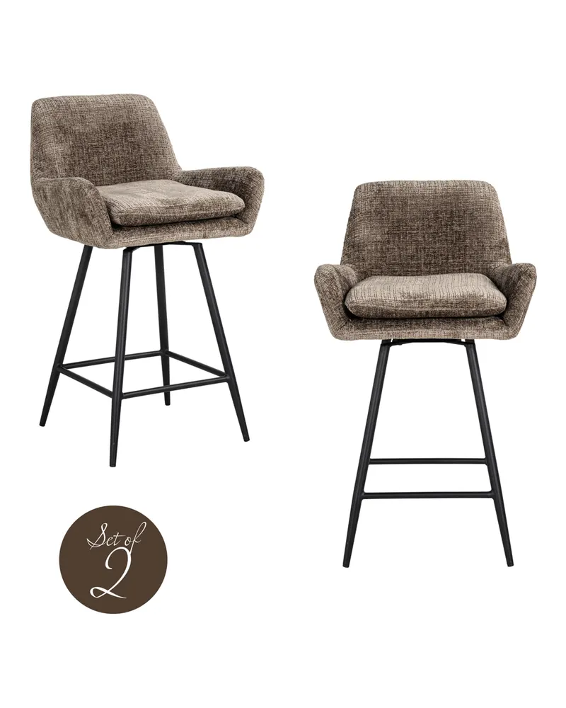 Counterstuhl Linsey, Niagara stone, drehbar, 2er-Set von Richmond Interiors, Produktansicht 2