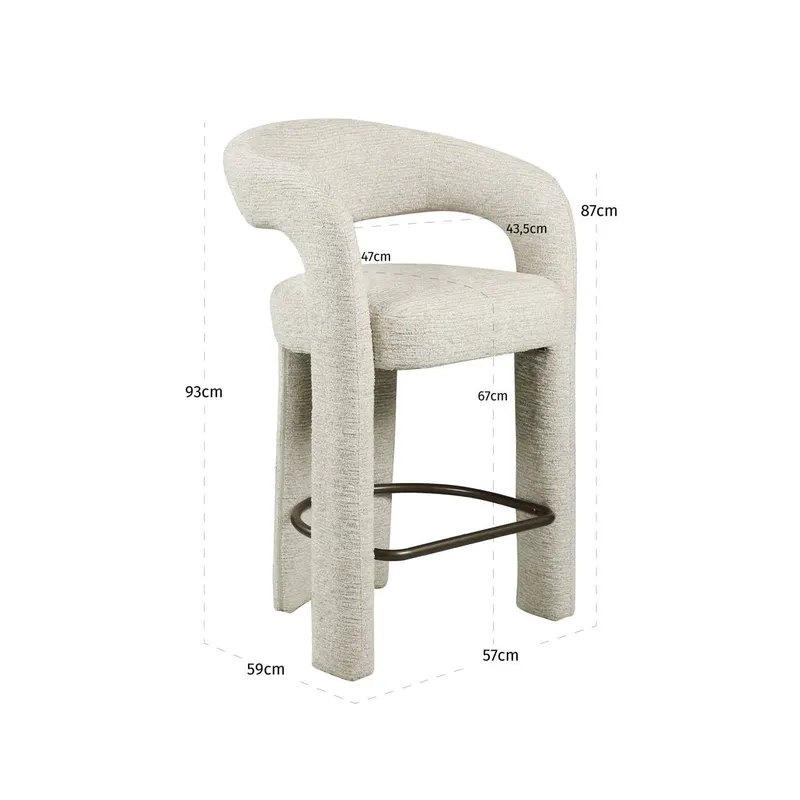 Counterstuhl Soho in Natural linear von Richmond Interiors, Maßzeichnung 8