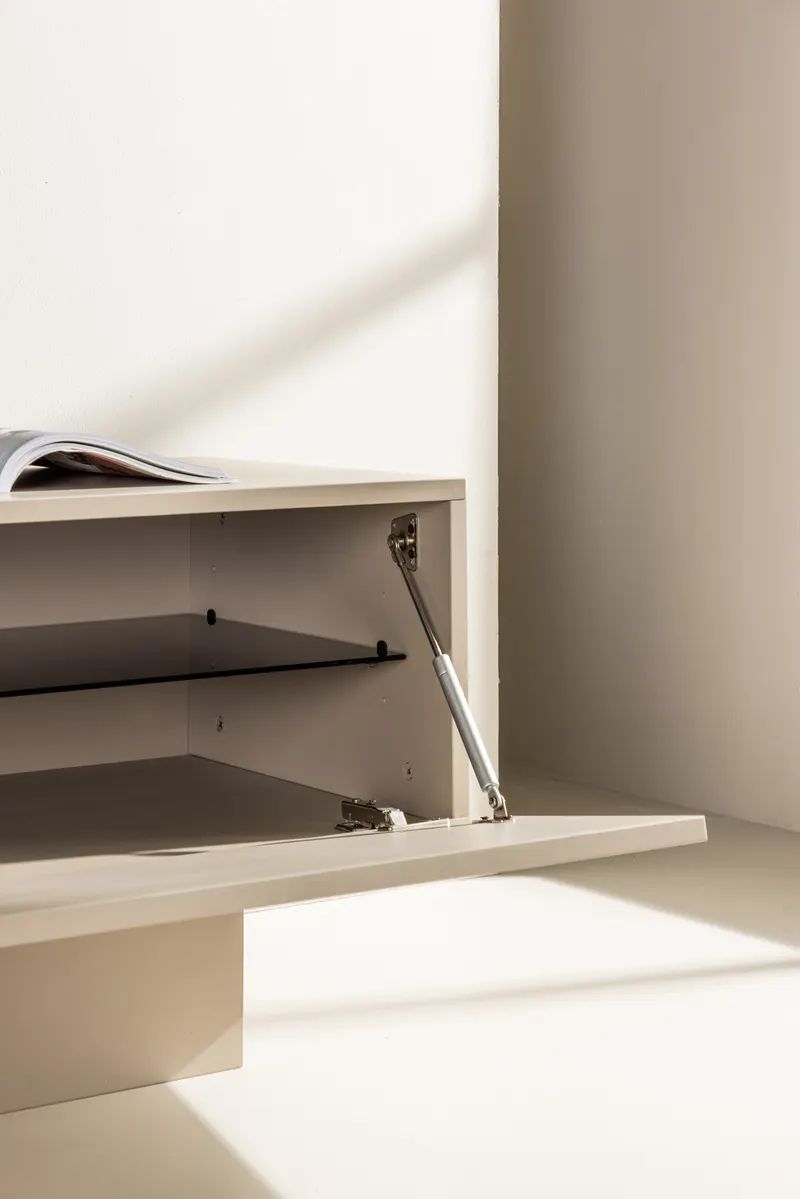 Cuenca Lowboard auf Sockel in Beige, im Wohnraum, Ansicht 3