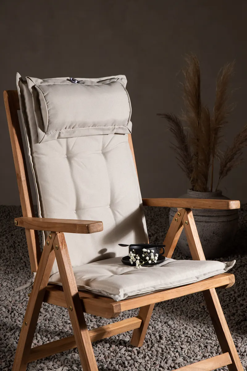 Cushion Sitzauflage für Hochlehner in Cremeweiß, im Wohnraum, Ansicht 1