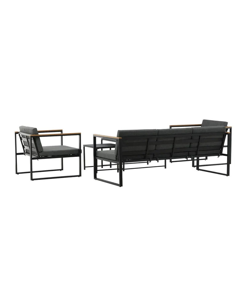 Dakar Gartenlounge mit Sofa, zwei Sesseln und zwei Tischen, Ansicht 8