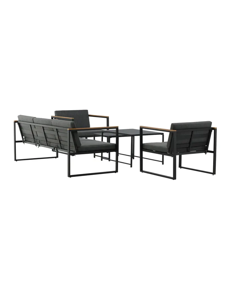 Dakar Gartenlounge mit Sofa, zwei Sesseln und zwei Tischen, Ansicht 10