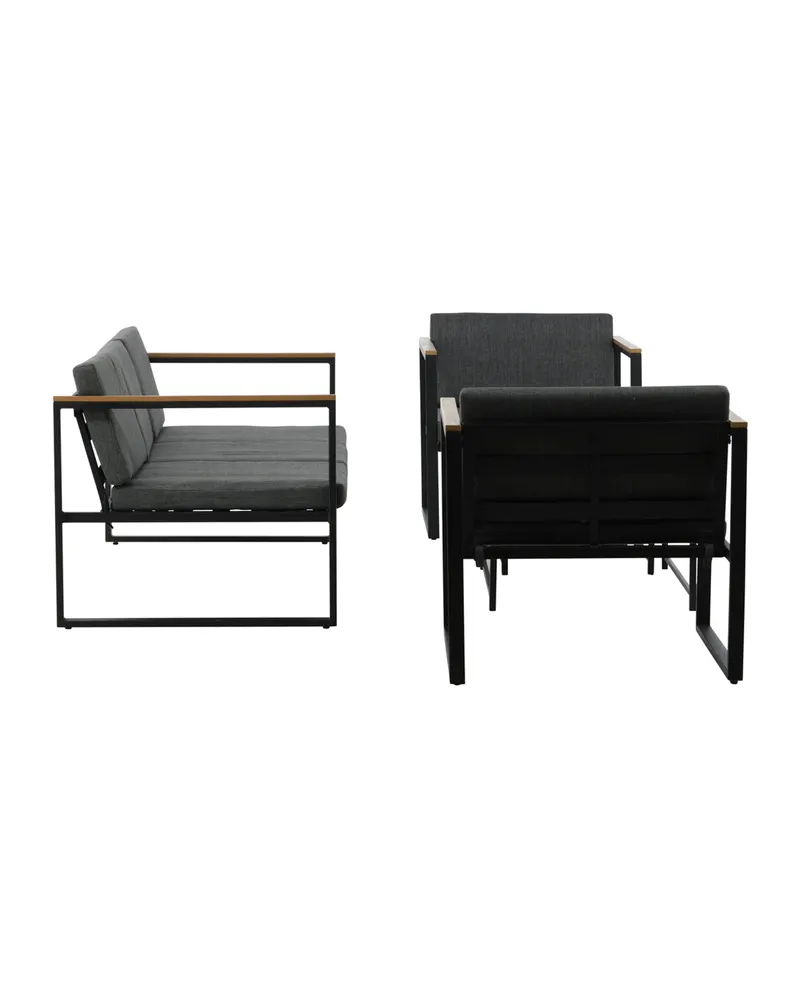 Dakar Gartenlounge mit Sofa, zwei Sesseln und zwei Tischen, Ansicht 11