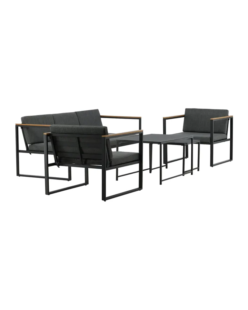 Dakar Gartenlounge mit Sofa, zwei Sesseln und zwei Tischen, Ansicht 12