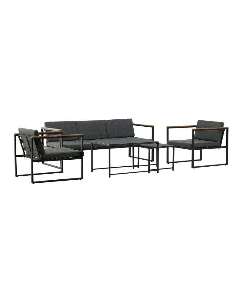 Dakar Gartenlounge mit Sofa, zwei Sesseln und zwei Tischen, Ansicht 13