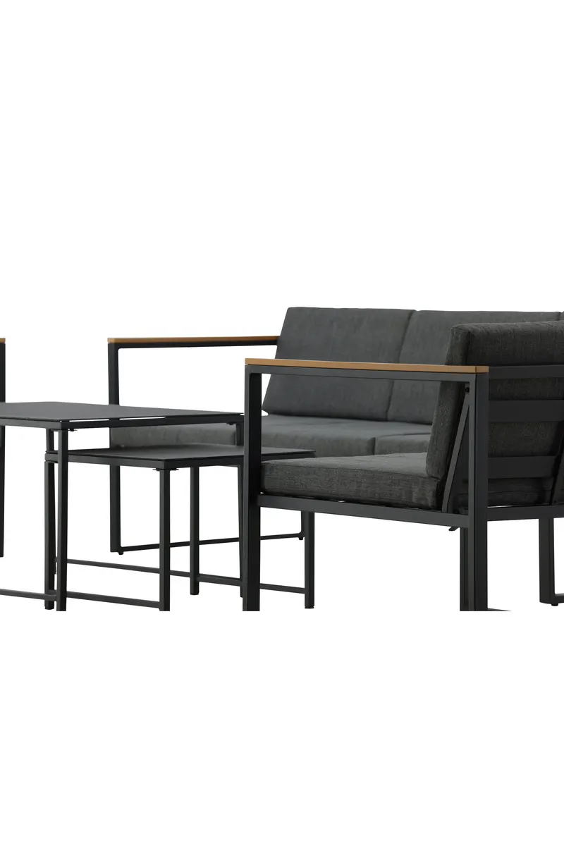 Dakar Gartenlounge mit Sofa, zwei Sesseln und zwei Tischen, Ansicht 14