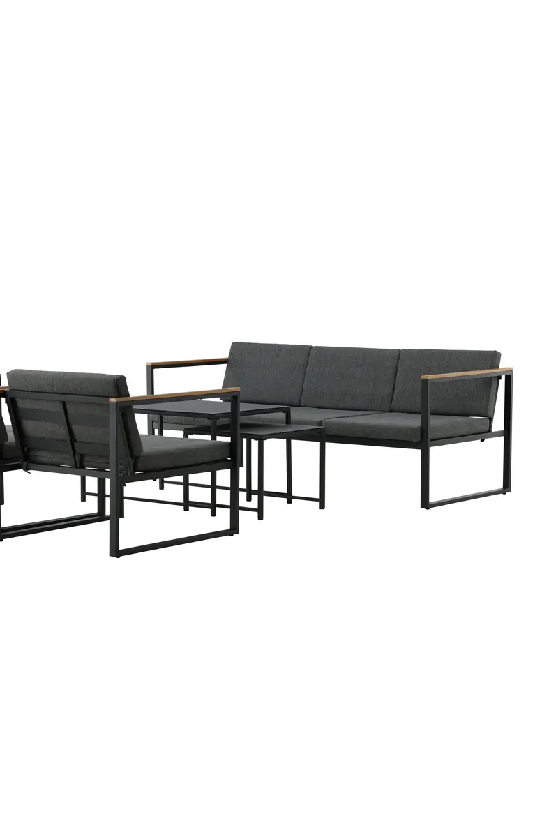 Dakar Gartenlounge mit Sofa, zwei Sesseln und zwei Tischen, Ansicht 15
